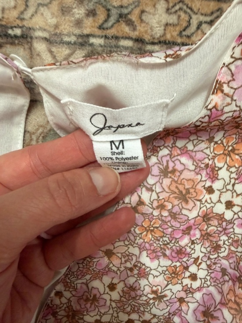 Japna Floral‎ Long Sleeve Tiered Ruffle Mini Dress Pink Size M Coquette Feminine - Picture 9 of 9